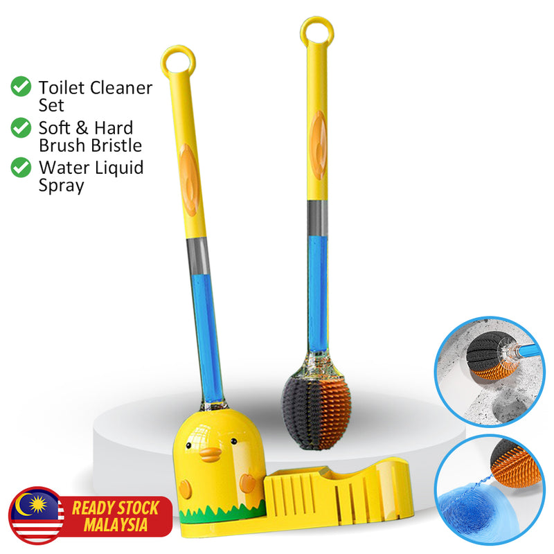 idrop Chicken Design Toilet Cleaner Brush Set Combination / Set Cuci Jamban Tandas / 强力胶)田园鸡座多功能马桶组合刷套装