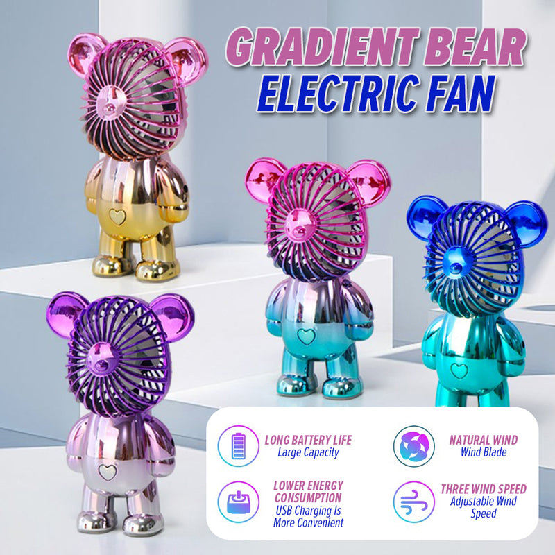 idrop USB Rechargeable Gradient Color Bear Fan / Kipas USB Beruang Warna Warni / USB充电渐变色小熊风扇