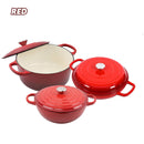 idrop 6 Pcs Premium Cast Iron Enamel Pot Cookware Set / 6 Keping Set Alat Memasak Periuk Enamel Besi Tuang Premium