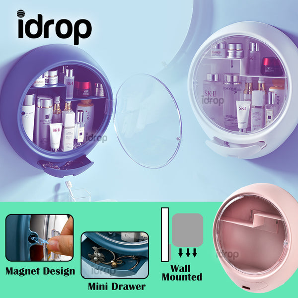 idrop Portable Waterproof Multistorage Cosmetic Storage Compartment with Magnet Door