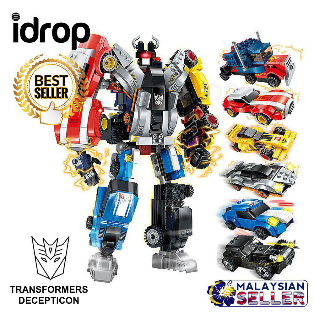 idrop Transformers Decepticon Robot Assembly Vehicle Car Toy Set For Kids Children