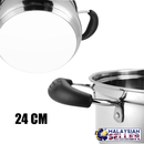 idrop 24 cm Double Ear Single Handle Stainless Steel Stock Pot