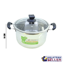 idrop 24 cm Double Ear Single Handle Stainless Steel Stock Pot