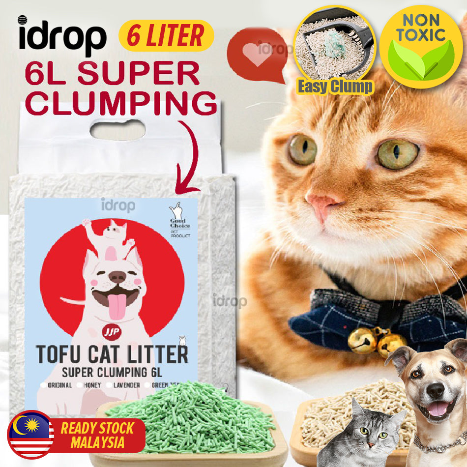 idrop [ 6 Liter ] Tofu Cat Litter Natural Non Toxic Biodegradable / Te