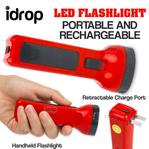 idrop LED Light Rechargeable Flashlight Bright Torch Light [ 4X 0.1W ]