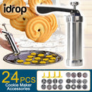 idrop 24PCS  Biscuit & Cookie Press Hand Pump Pastry Maker