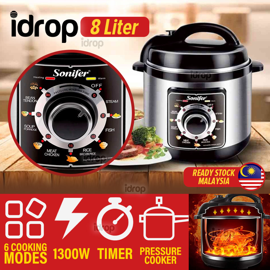 idrop 1300W 8L Stainless Steel Body with Multiple Modes Electric Press