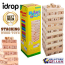idrop FOLDS HIGH - Wood Toy Stacking Toys Number Dice Game