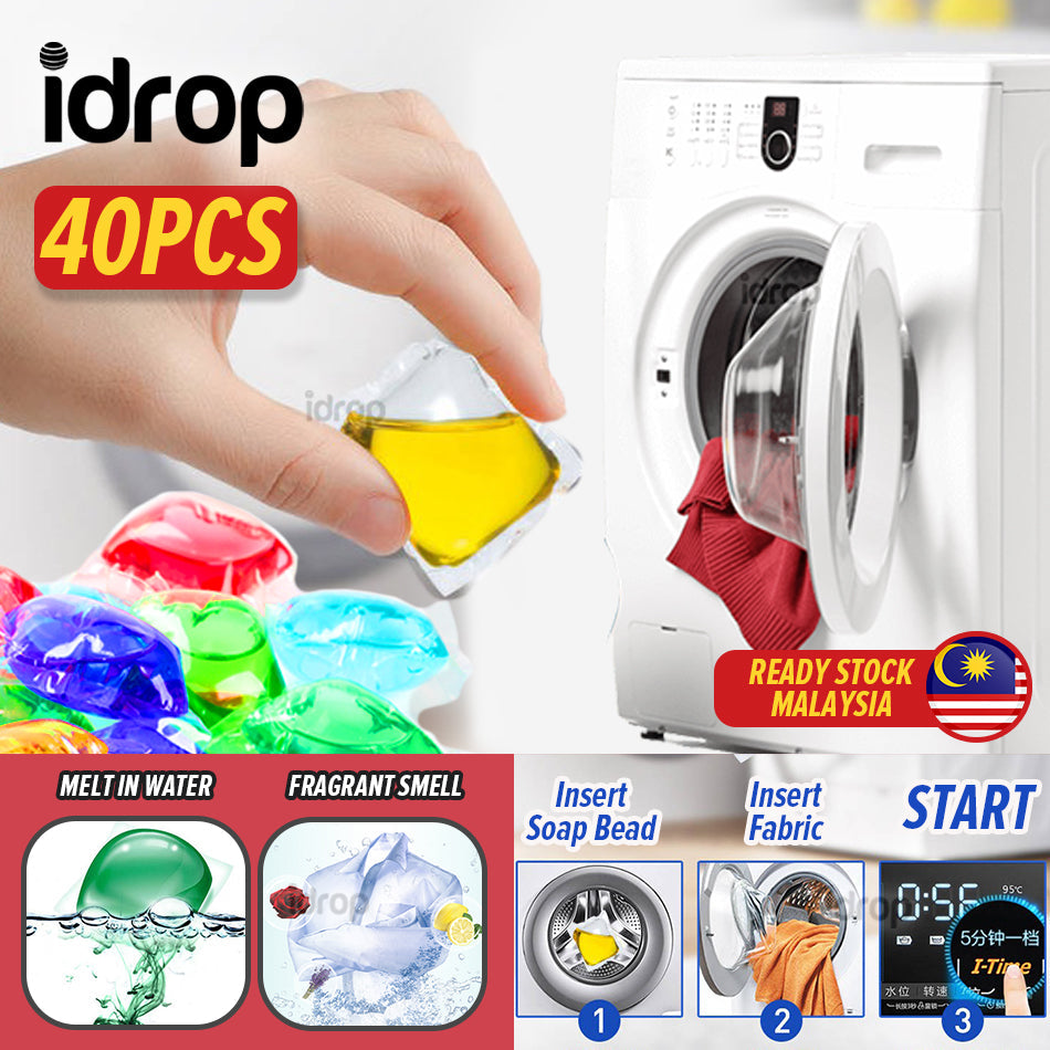 idrop 40PCS Laundry Cleaning Fragrant Perfume Liquid Gel Soap Bead