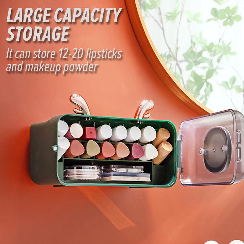 idrop Cosmetic Makeup Lipstic & Accessory Storage Box / Kotak Penyimpanan Alatan & Aksesori Kosmetik / (强力胶)壁挂口红收纳盒(口红化妆收纳盒)