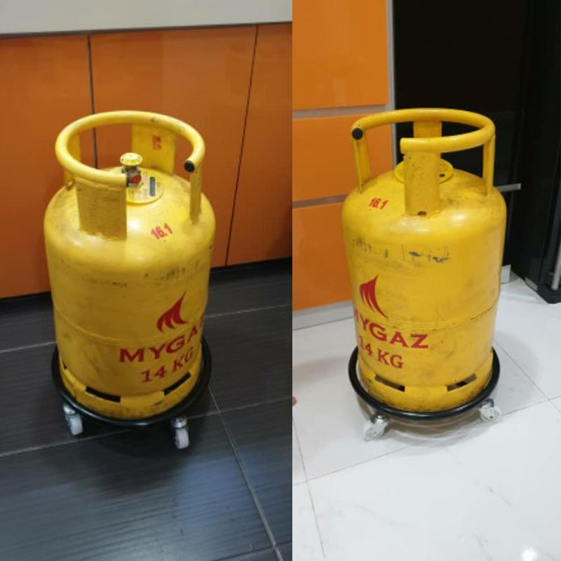 idrop  Heavy Duty Metal Gas Tank Cylinder Roller / Alas Tong Gas Mudah Alih Tahan Lasak / 煤气炉架+轮(CAP BUMI)