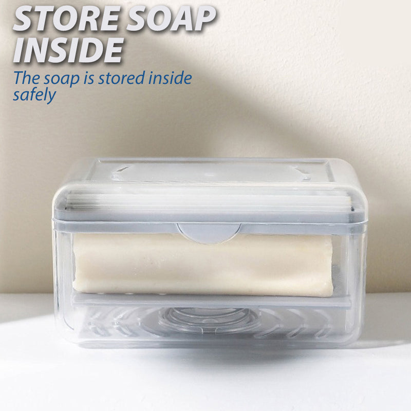 idrop Soap Bubble Box with Roller / Kotak Simpanan Sabun / 肥皂泡泡盒(多功能洗衣弹簧肥皂刷子起泡盒)