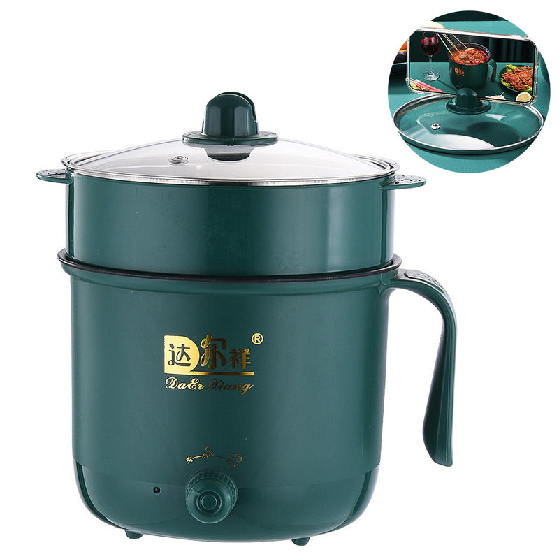 idrop [ 18CM ] 1.5 Liter Double Layer Electric Cooking Pot & Steamer 800W / Periuk Memasak dan Stim Elektrik / 18CM双层旋钮电煮锅(防烫格 )(800W)