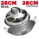 idrop [ 28CM / 32CM / 36CM ] Nonstick Stainless Steel Honeycomb Cooking Wok / Periuk Masak Keluli Tahan Karat Honeycomb / 不锈钢双耳蜂窝炒锅