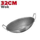 idrop [ 28CM / 32CM / 36CM ] Nonstick Stainless Steel Honeycomb Cooking Wok / Periuk Masak Keluli Tahan Karat Honeycomb / 不锈钢双耳蜂窝炒锅
