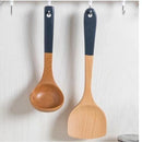 idrop Kitchen Utensil Set Stainless Steel Wooden Handle Spatula Long Handle Heat Resistant Non Stick Soup Ladle Cooking Tool Set Set Peralatan Dapur Keluli Tahan Karat Pemegang Kayu Spatula Tidak Melekat Senduk Sup Alat Memasak Set (S)