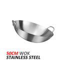 idrop Cooking Wok Double Ear Stainless Steel 304 40CM~60CM / Periuk Masak Keluli Tahan Karat 304 / 40CM-60CM不锈钢双耳砂光炒锅