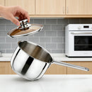 idrop 【18CM/20CM/24CM】 Milk Pot Stainless Steel Single Double Handle Thickened Soup Pot Induction and Gas Compatible Cooking Pot Kitchen Cookware Periuk Susu Keluli Tahan Karat Pemegang Tunggal Periuk Pemegang Dua Tebal Sesuai Dapur Induksi Gas Periuk (S)