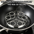 idrop 6 Hole Stainless Steel Egg Steamer Rack Round Fish Egg Heat Resistant Pot Trivet Thickened Cooking Rack Kitchen Tool Rak Kukus Telur 6 Lubang Keluli Tahan Karat Rak Bulat Ikan Telur Alas Tahan Panas Periuk Tebal dan Kukuh Alat Dapur Serbaguna (S)
