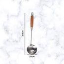 idrop Kitchen Utensil Set Stainless Steel Wooden Handle Spatula Long Handle Heat Resistant Non Stick Soup Ladle Cooking Tool Set Set Peralatan Dapur Keluli Tahan Karat Pemegang Kayu Spatula Tidak Melekat Senduk Sup Alat Memasak Set (S)
