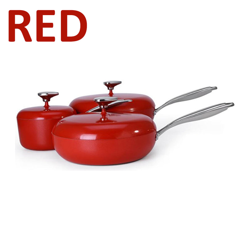 idrop [ 18CM + 28CM + 30CM ] Pebble Pot Nonstick Pot & Pan Set / Set Periuk masak Nonstick / 鹅软石不粘锅