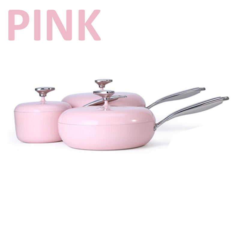 idrop [ 18CM + 28CM + 30CM ] Pebble Pot Nonstick Pot & Pan Set / Set Periuk masak Nonstick / 鹅软石不粘锅