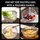 idrop Stainless Steel Oil Strainer Filter Mesh Penapis Minyak Tapis Minyak Goreng Anti Oil Splash Frying Basket Deep Fry Strainer Kitchen Cooking Tool (S)