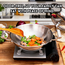 idrop 32CM - 34CM 304 Two Handles Stainless Steel Cookware Wok Thickened Household with steamer / 304 Dua Pemegang Keluli Tahan Karat Alat Memasak Kuali Isi Rumah Tebal 304 Pot Kitchenware (P)