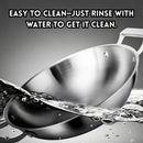 idrop 32CM - 34CM 304 Two Handles Stainless Steel Cookware Wok Thickened Household with steamer / 304 Dua Pemegang Keluli Tahan Karat Alat Memasak Kuali Isi Rumah Tebal 304 Pot Kitchenware (P)