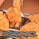 idrop 304 Stainless steel Penapis Minyak, Stainless steel Oil Filter Pan Kitchen Oil Drain Pan, Frying Oil Draining Rack Tray (S)