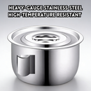 idrop [ 14CM, 18CM, 22CM, 26CM, 30CM ] SUS304 Stainless Steel Bowl with Lid Food Grade Oil Storage Bowl Kitchen Bowl Round Container Periuk Mangkuk Keluli Tahan Karat SUS304 dengan Penutup Bekas Minyak Gred Makanan Mangkuk Sup Bulat Bekas Dapur Rumah (S)