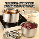 idrop [ 14CM, 18CM, 22CM, 26CM, 30CM ] SUS304 Stainless Steel Bowl with Lid Food Grade Oil Storage Bowl Kitchen Bowl Round Container Periuk Mangkuk Keluli Tahan Karat SUS304 dengan Penutup Bekas Minyak Gred Makanan Mangkuk Sup Bulat Bekas Dapur Rumah (S)