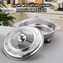 idrop 31CM Stainless Steel Buffet Stove Round with Lid Four Leg Stand Removable Grill Fish BBQ Stove Hotel Catering Cookware Dapur Bufet Keluli Tahan Karat 31CM Bulat dengan Penutup Kaki Empat Boleh Tanggal Dapur BBQ Ikan Peralatan Hotel Katering (S)