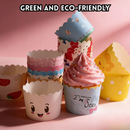 idrop 50pcs Bekas Kek Cawan, Round Muffin Cup, Roll Colorful Small Paper Cup for Muffin Paper Cup (Random Design)