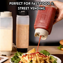 idrop Sauce Squeeze Bottle Food Grade Plastic Condiment Dispenser Large Capacity Inverted Ketchup Salad Mayonnaise Bottle Botol Picit Sos Plastik Gred Makanan Botol Perasa Kapasiti Besar Terbalik （S）