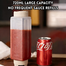 idrop Sauce Squeeze Bottle Food Grade Plastic Condiment Dispenser Large Capacity Inverted Ketchup Salad Mayonnaise Bottle Botol Picit Sos Plastik Gred Makanan Botol Perasa Kapasiti Besar Terbalik （S）