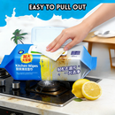 idrop 100 Sheets Tisu Basah Dapur Pembersih Kuat, Pembersih Minyak & Kotoran, Kegunaan Rumah, Pembungkusan Besar Kitchen Wet Wipes Grease Remover, Heavy Duty Household Cleaning, Large Pack