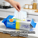 idrop 100 Sheets Tisu Basah Dapur Pembersih Kuat, Pembersih Minyak & Kotoran, Kegunaan Rumah, Pembungkusan Besar Kitchen Wet Wipes Grease Remover, Heavy Duty Household Cleaning, Large Pack