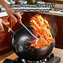 idrop 24CM Deep Belly Wok Traditional Pumpkin Shape Iron Wok Flat Bottom Cooking Pan Induction Gas Stove Compatible Kitchen Cookware Kuali Besi Perut Besar Bentuk Labu Kuali Goreng Dasar Rata Sesuai Dapur Induksi dan Dapur Gas Peralatan Dapur Rumah (S)