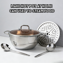 idrop 30CM Stainless Steel Steamer Pot Multi Function Steaming Cooking Pot with Steamer Tray Kitchen Soup Pot Periuk Kukus Keluli Tahan Karat Periuk Kukus Pelbagai Fungsi dengan Dulang Kukus Periuk Sup Dapur (S)