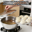 idrop 30CM Stainless Steel Steamer Pot Multi Function Steaming Cooking Pot with Steamer Tray Kitchen Soup Pot Periuk Kukus Keluli Tahan Karat Periuk Kukus Pelbagai Fungsi dengan Dulang Kukus Periuk Sup Dapur (S)