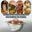 idrop 30CM Stainless Steel Steamer Pot Multi Function Steaming Cooking Pot with Steamer Tray Kitchen Soup Pot Periuk Kukus Keluli Tahan Karat Periuk Kukus Pelbagai Fungsi dengan Dulang Kukus Periuk Sup Dapur (S)