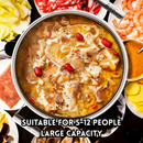 idrop [ 36CM / 40CM ] Non Stick Wok Large Cooking Wok 304 Stainless Steel Double Handle Stir Fry Pan Extra Large Kitchen Cooking Pot with Spatula Kuali Tidak Melekat Keluli Tahan Karat 304 Kuali Dua Telinga Saiz Besar Kuali Masak Goreng dengan Sudip (P)