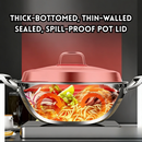 idrop [ 36CM / 40CM ] Non Stick Wok Large Cooking Wok 304 Stainless Steel Double Handle Stir Fry Pan Extra Large Kitchen Cooking Pot with Spatula Kuali Tidak Melekat Keluli Tahan Karat 304 Kuali Dua Telinga Saiz Besar Kuali Masak Goreng dengan Sudip (P)