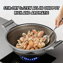 idrop [ 36CM / 40CM ] Non Stick Wok Large Cooking Wok 304 Stainless Steel Double Handle Stir Fry Pan Extra Large Kitchen Cooking Pot with Spatula Kuali Tidak Melekat Keluli Tahan Karat 304 Kuali Dua Telinga Saiz Besar Kuali Masak Goreng dengan Sudip (P)
