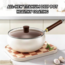 idrop [ 24CM / 26CM / 28CM ] Titanium Non Stick Wok Deep Fry Pan Flat Bottom Cooking Pan Induction Gas Stove Compatible Kuali Titanium Seramik Tidak Melekat Perut Besar Kuali Goreng Dasar Rata Sesuai Dapur Induksi dan Dapur (P)