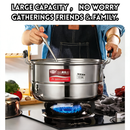 idrop 24cm - 36cm Pengukus Keluli Tahan Karat Besar dan Tebal Untuk Mengukus Ikan, Periuk Kukus Keluli Tahan Karat Kuali Sup Penutup Rebus Stainless Steel Cookimg Soup Pot Steamer With Lid