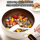 idrop [ 24CM / 26CM / 28CM ] Titanium Non Stick Wok Deep Fry Pan Flat Bottom Cooking Pan Induction Gas Stove Compatible Kuali Titanium Seramik Tidak Melekat Perut Besar Kuali Goreng Dasar Rata Sesuai Dapur Induksi dan Dapur (P)