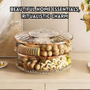 idrop Acrylic Bekas Kuih Raya Bulat Boleh Pusing 360, Bekas Makanan Snek , Bekas Biskut Raya Snak Candy Storage Box