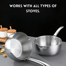 idrop【18CM / 20CM】Periuk Salji Gaya Korea, Periuk Susu Keluli Tahan Karat, Kegunaan Rumah, Sesuai Untuk Dapur Induksi Korean Style Stainless Steel Milk Pot, Induction Compatible, Soup & Noodle Cooking Pot